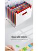 Rainbow 24-Grid Flip Rope PP Multi-layer Document Organizer Bag