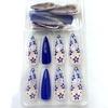 24 pcs/set Press on Nails Long Red Star Nail Girls Sexy Nail DIY Bridal Tip Daily Reusable Sexy Fake Nails Art For Women Decoration