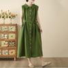 Sleeveless Plus Size Cotton Vintage New In Dresses for Women Casual Loose Long Summer Shirt Dress