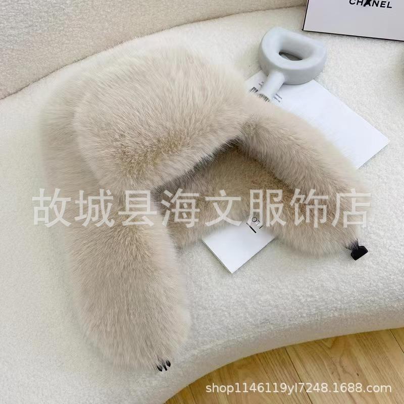 Blue imitation fox female winter plush northern skiing cold-proof warm ear protection hat fleece thickened hat