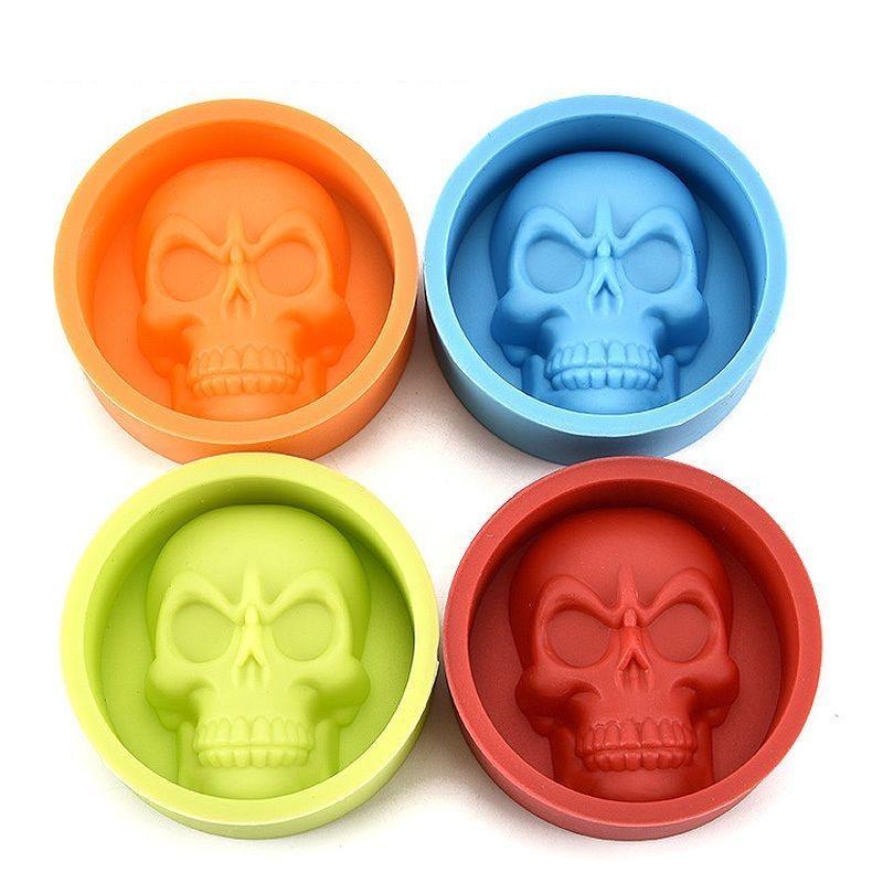 3D Skull Cake Mold Silicone DIY Chocolate Candy Molds Halloween Party Cake Decoration Mold Pastry Baking Decoration Tools