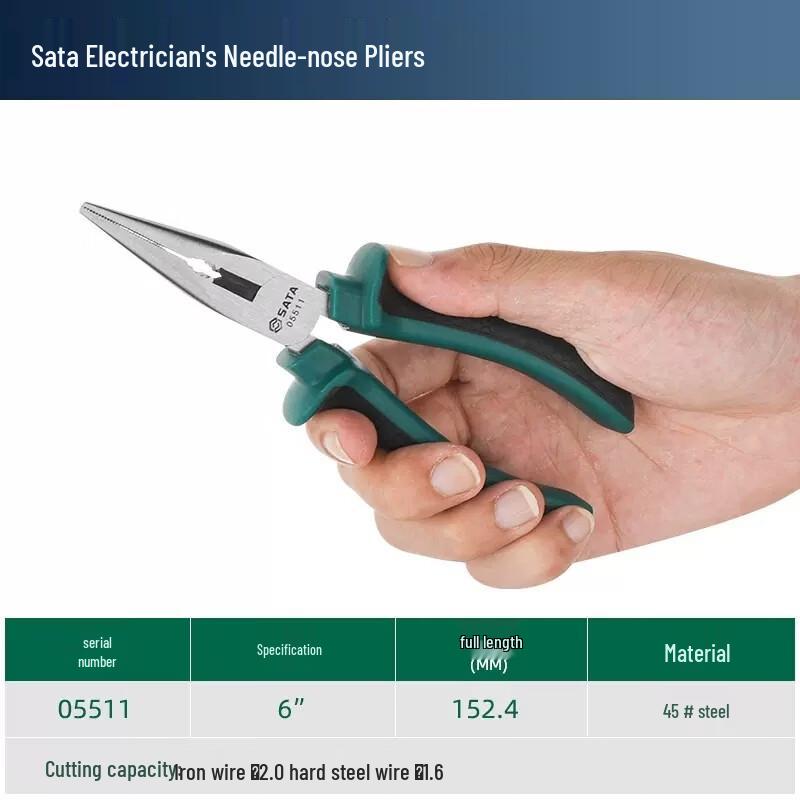 Allied SATA 6-inch Carbon Steel Needle Nose Pliers