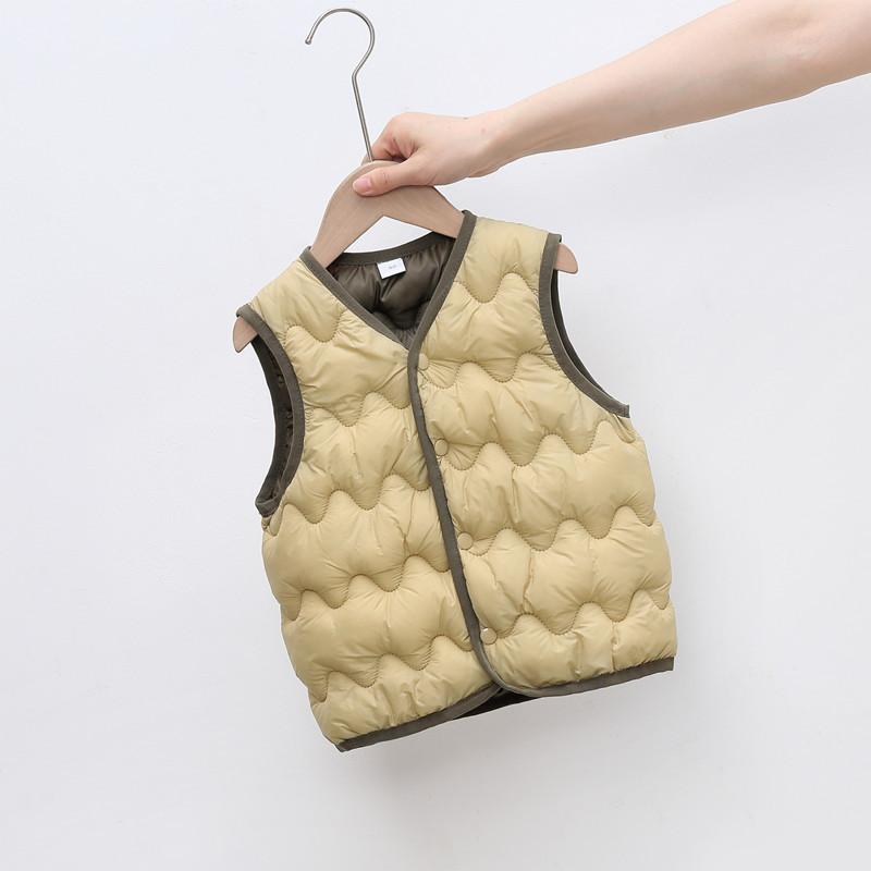 Children's cotton vest thickened short cotton-padded clothes 2025 autumn winter boys' girls' warm solid vest tops with Wear it inside or outside