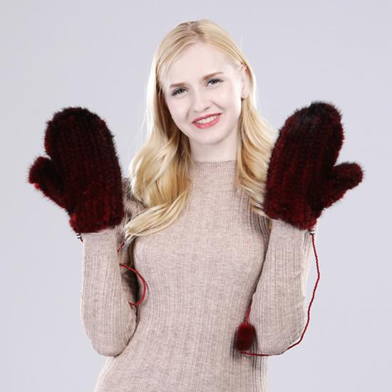 Fashion Winter Real Mink Fur Gloves Soft Warm 100%Natural Mink Fur Gloves Women Good Elastic Genuine Fur Gloves Knitted Fur Glove