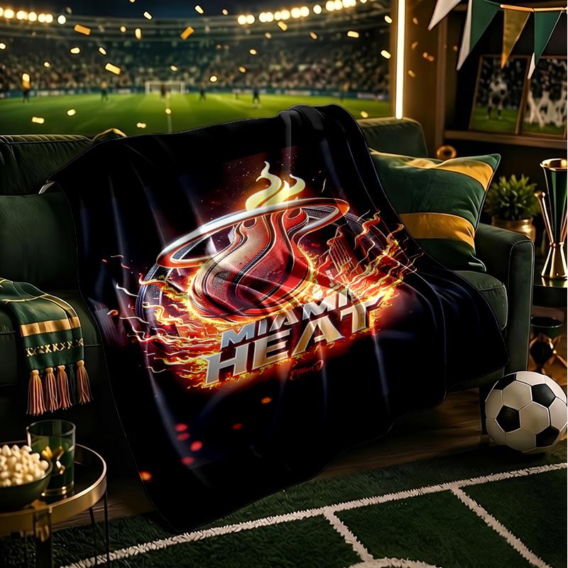 Heat Miami Team Spirit Blanket Lightweight Flannel Bedding Blanket Perfect for Travel, Camping, Living Rooms, Offices, Sofas, Fan Christmas gift
