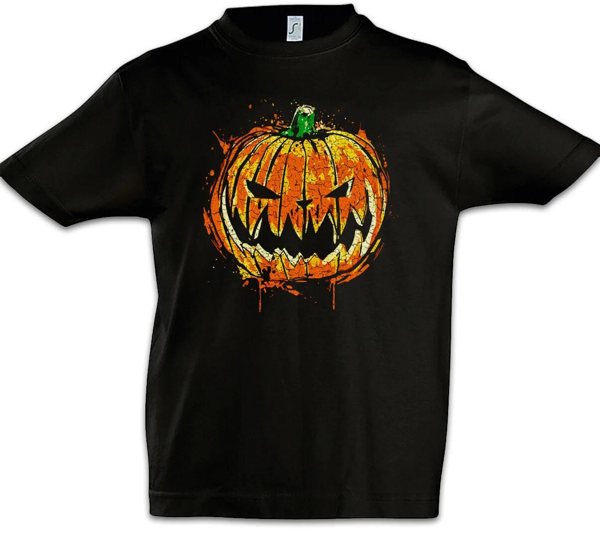 Pumpkin Head Kids Boys kids boys T-Shirt Halloween Witch Black Magic Pumpkin Face 100