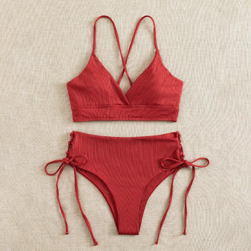 2025 European American Lace-up Bikini: High-End Women's Split Swimsuit, Sexy and Stylish Swimwear.