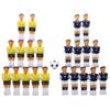 22 Stück Tischfußballfiguren Tischfiguren Mann Fußballspieler Gelb+Königsblau Mit Ball