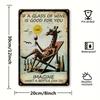 Vintage "If a Glass of Wine Is Good for You..." Humorous Metal Tin Sign for Home Decor