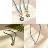 Bohemian Turquoise Beaded Necklace With Eye Pendant For Daily Fashion Accessory