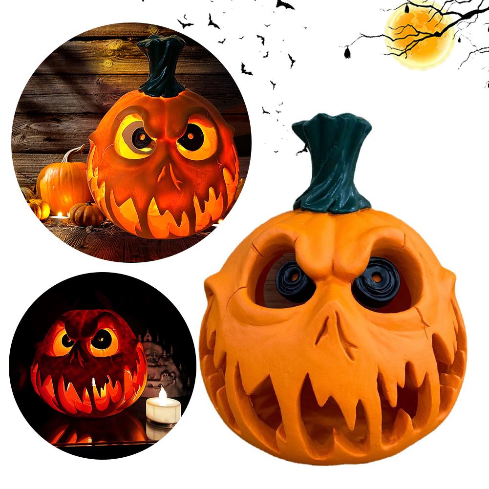 Halloween Pumpkin Lantern Hollow Shape Pumpkin Light Desktop Skull Ghost NightLight Hollow Big Pumpkin Lamp Halloween Decoration