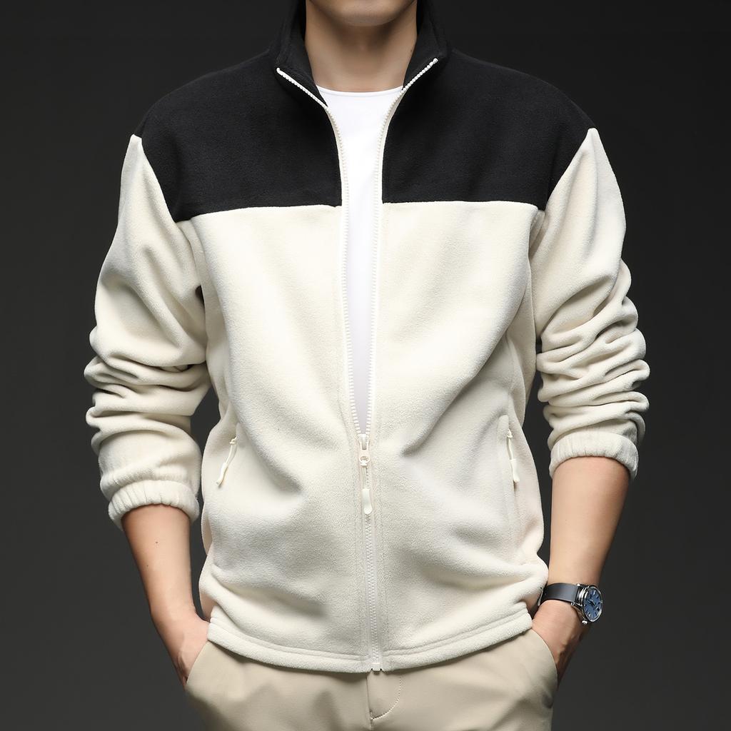 Autumn Winter Fleece Hoodies Long Sleeved Double-Sided Warm Comfortable Patchwork Cardigan Hoodie Jacket