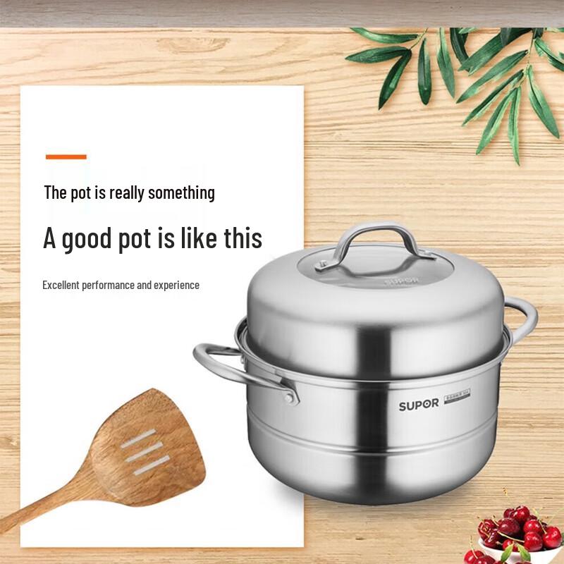 Supor Guter Helfer Edelstahl doppelwandiger Dampfgarer Topf