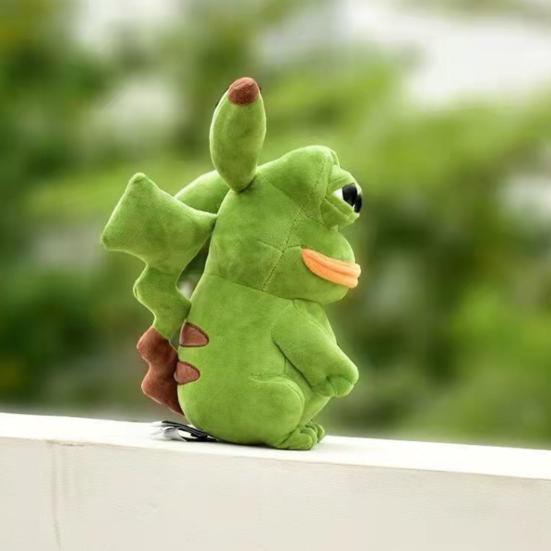 Creative Comfortable Touch PP Cotton Filling Frog Stuffed Doll Boys Girls 3D Green Plush Toy Home Use