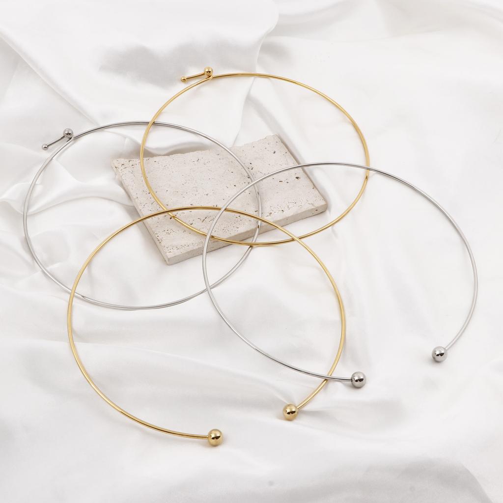 Collare Anello al Collo Collana in Acciaio Inossidabile 304 Per Donna Collana Fai da Te Gioielli da Festa Componenti Regali 42/43cm(16 7/8") lungo,1 Pezzo