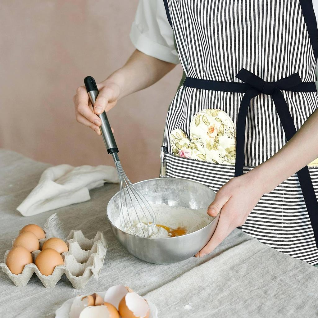 Chef Apron Striped Waitress Apron Kitchen Cooking Women Short Apron Adjustable Halter Cute Apron