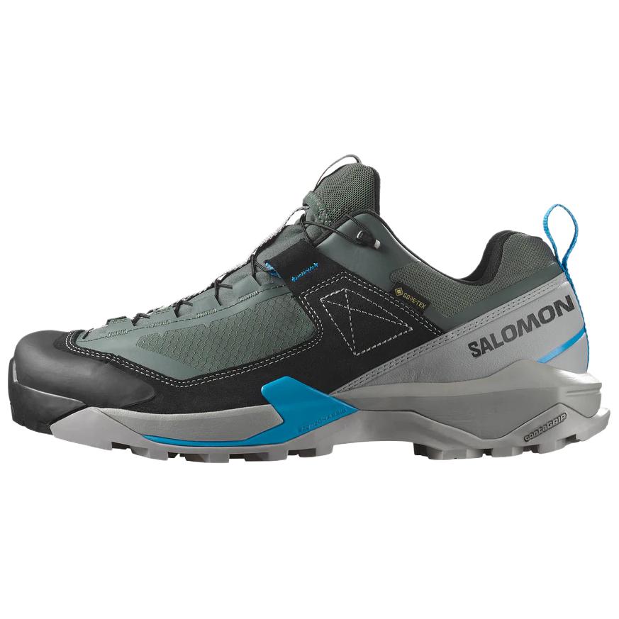 Salomon X Ultra Alpine Leather Fashion Comfortable Shock Absorption Waterproof Support Low-Top Hiking Shoes Men Hiking Shoes Gray Blue 478149