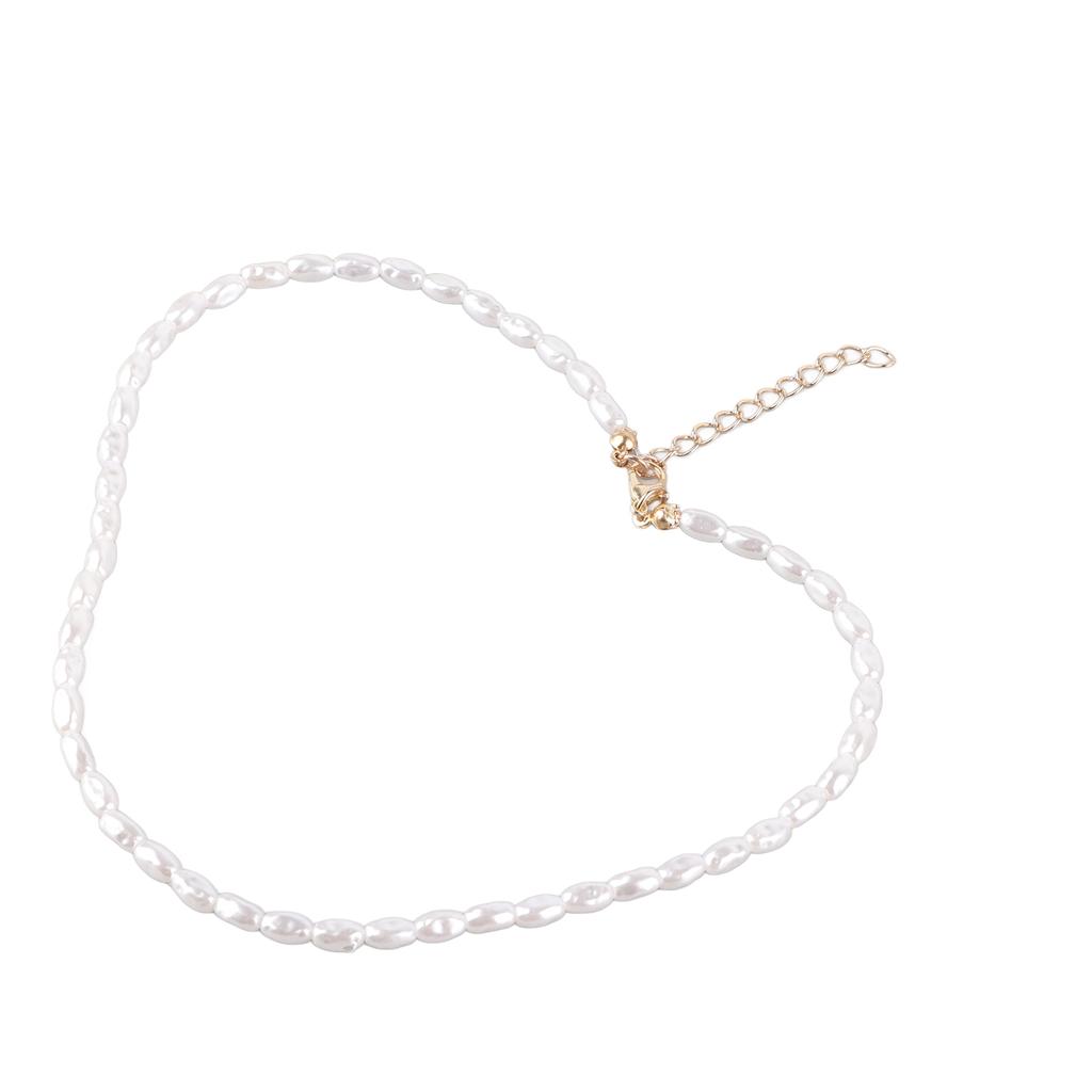 Imitation Pearl Necklace Baroque Necklace Short Tiny Chain Necklace Handmade Vintage Necklace Jewelry for Women Girls