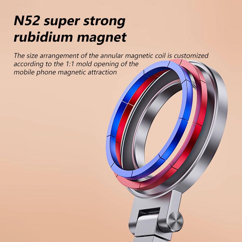 Foldable Phone Holder Magnetic Stand 360 Dual-sided Rotating Phone Clip Portable ABS Tripod Mobile Holder For Car Navigation
