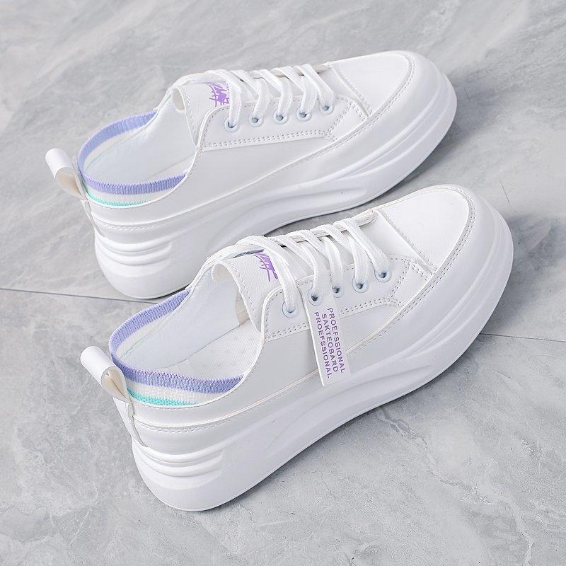 Fashion Women's Casual Vulcanize Shoes White Genuine Leather 2024 Sport Walking Running Summer Platform Flats Woman Sneakers234
