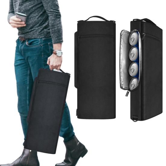 

Black Golf Cooler Bag Insulated Drink Carrier Oxford Cloth Ice