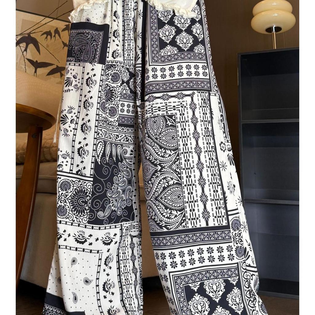 Versatile Summer Wide-Leg Cotton Silk Pants