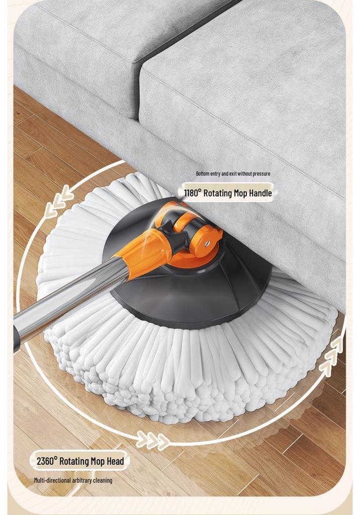 Enhanced Home Rotating Mop: No-Hand-Wash Automatic Bucket for Effortless Cleaning