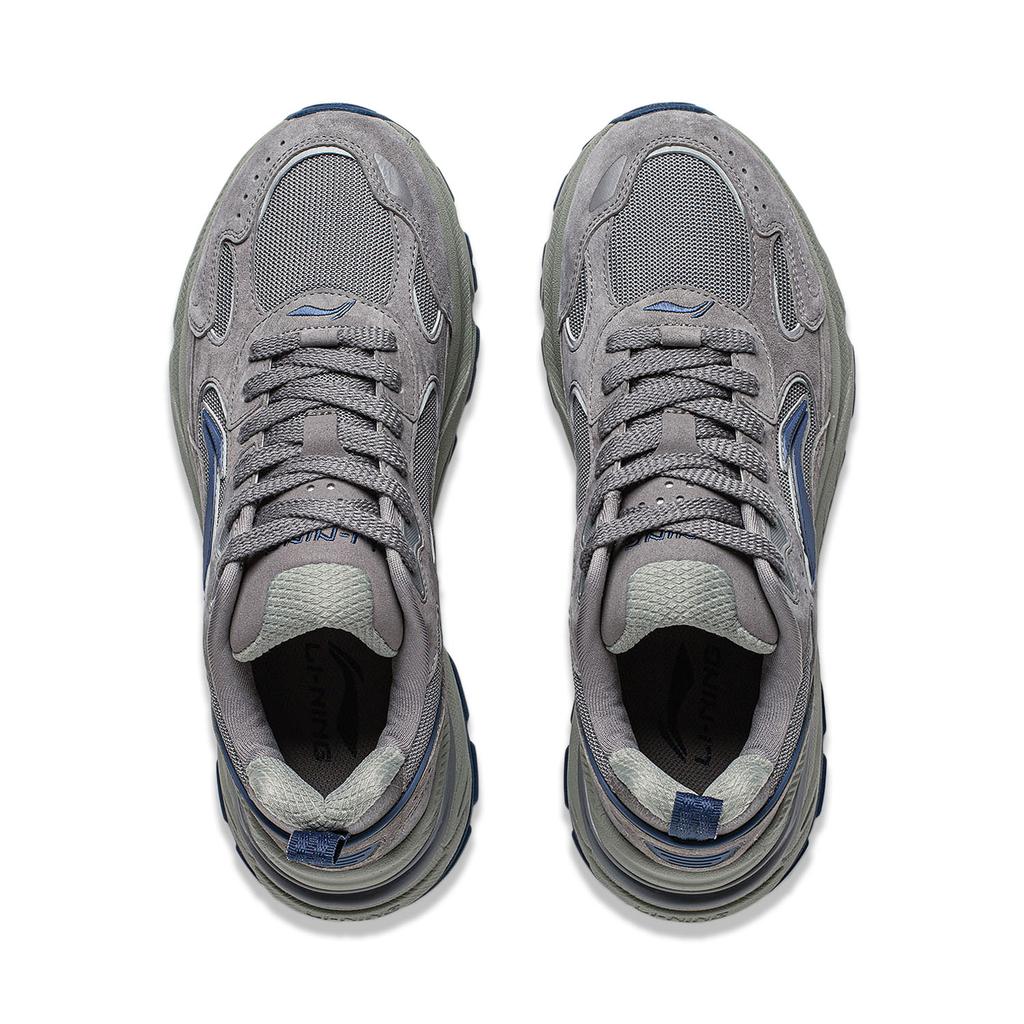 New LiNing Beichen Cushioning, Slip Resistant, Abrasion Resistant Support Low Top Chunky Sneakers Women's Gray Black AGCT426-5