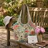 Shoulder Bag Usalover925 Peach Quilted Cotton Bird Print Shoulder Bag 16
