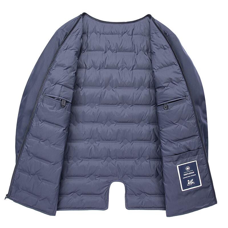 FAPAI Men's Business Lapel Merino Wool Down Overcoat