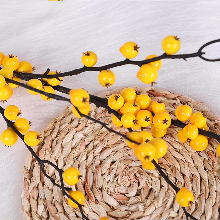 Foam fruit decorative holly fruit ornament berry branches, pastoral modern simulated sea buckthorn fruit