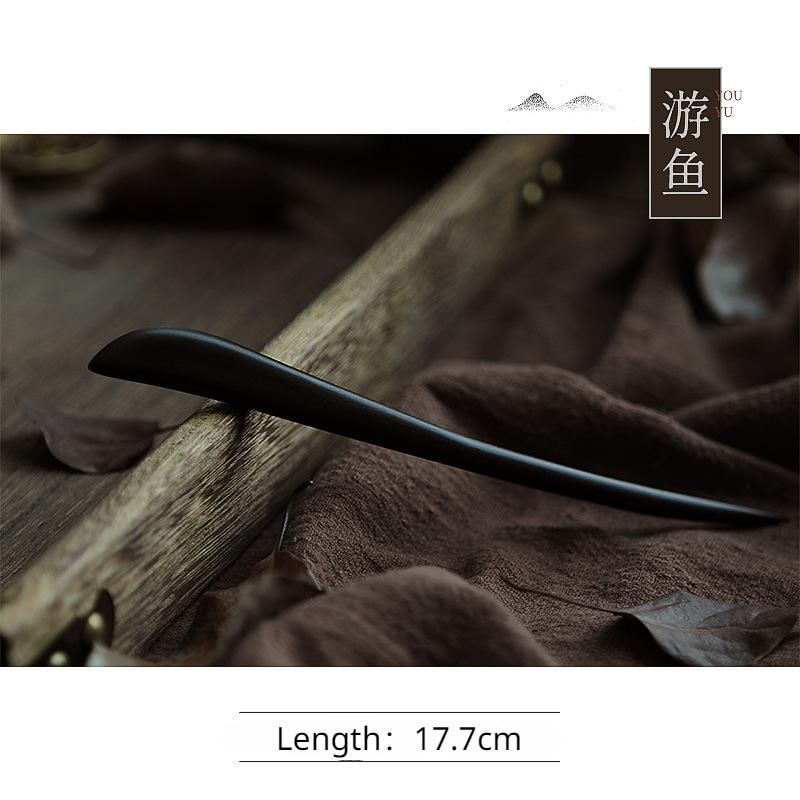 Traditionelle schwarze Haarstäbe aus Holz im chinesischen Stil, Haarnadeln, geschnitzte Haargabel aus Holz, Vintage-Essstäbchen, Kopfbedeckung für Frauen, Schmuck