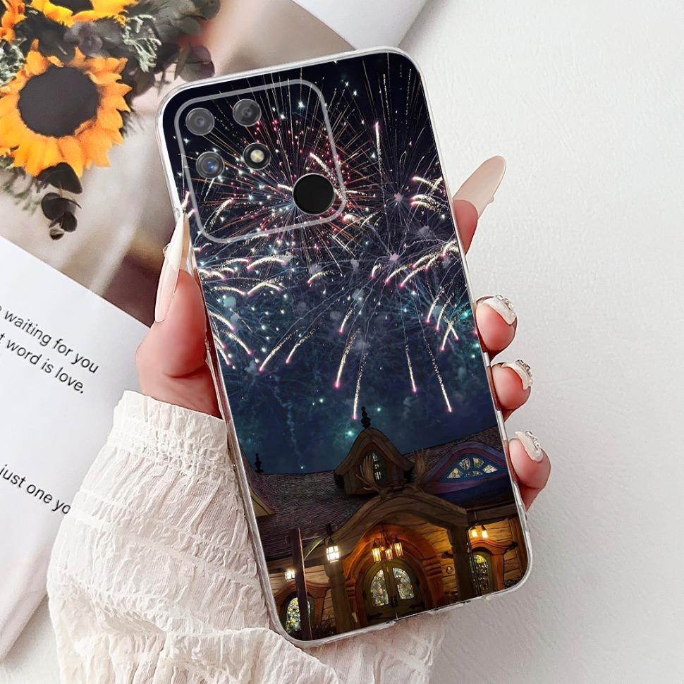 Soft Full RMX3430 Protective Cover For Realme Narzo 50A Casing Cat Pattern For Realme Narzo 50A Narzo50A Silicone Covers Case