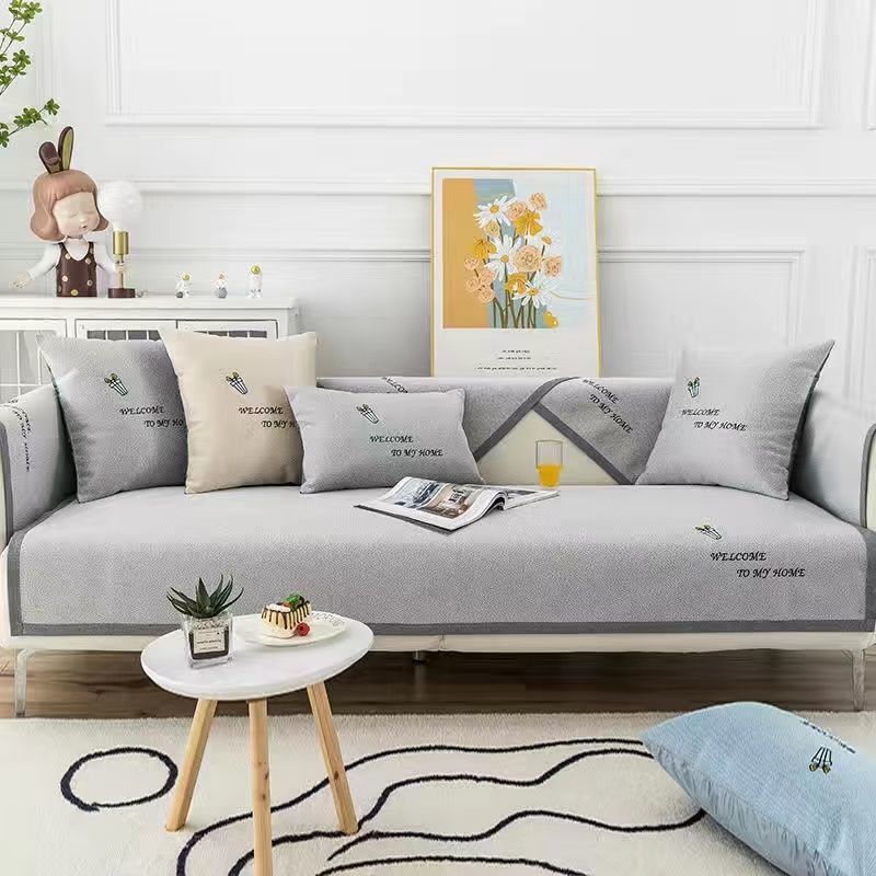 Sommer Cool Soft Ice Silk Sofabezug rutschfest waschbar Sofakissen High-End Wohnzimmermöbel staubdicht Vollbezug