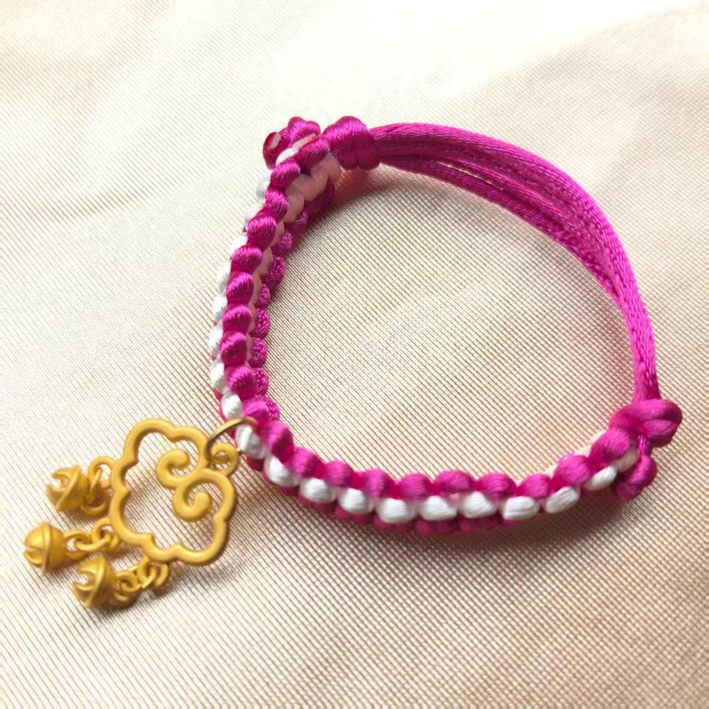 Pet Collar: Hand-Woven Red Rope Necklace with Longevity Lock for Cats and Dogs - Attracts Wealth and Fortune