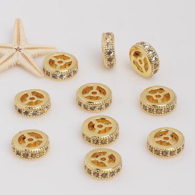 18k Gold-Plated Rhinestone Spacer Beads for DIY Jewelry Making