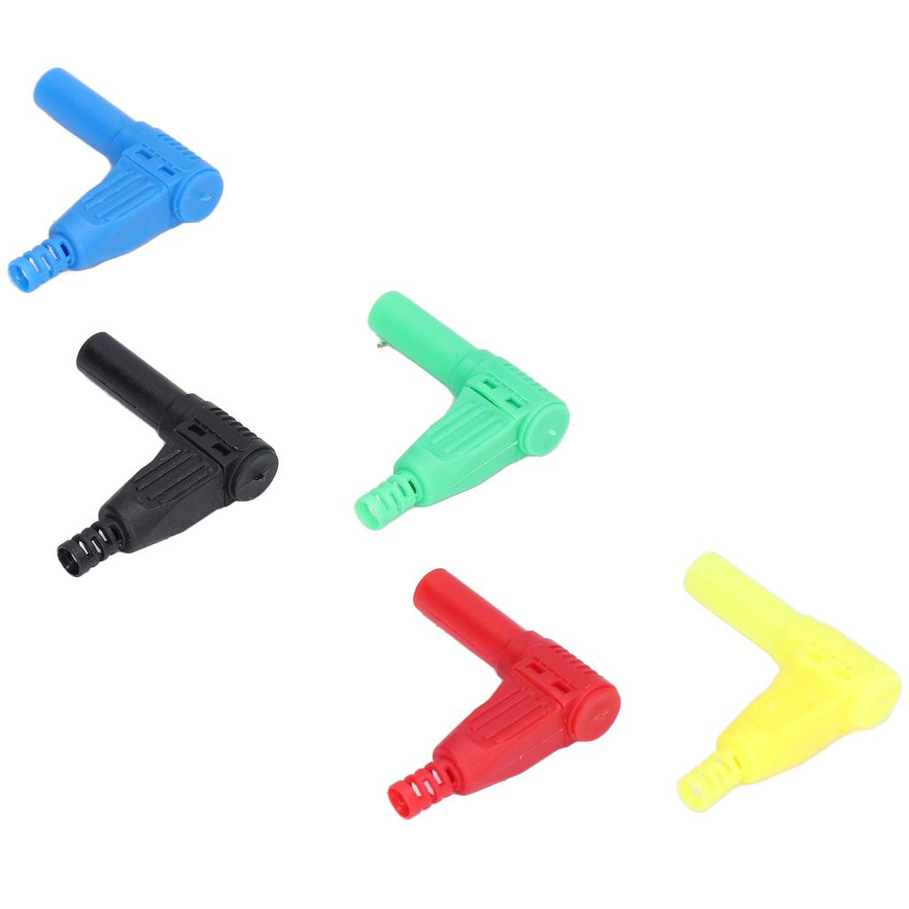 10Pcs Banana Plug Safety Sealed Protection Shrouded 90 Degree DIY Self Assembly Solder Type 4mm