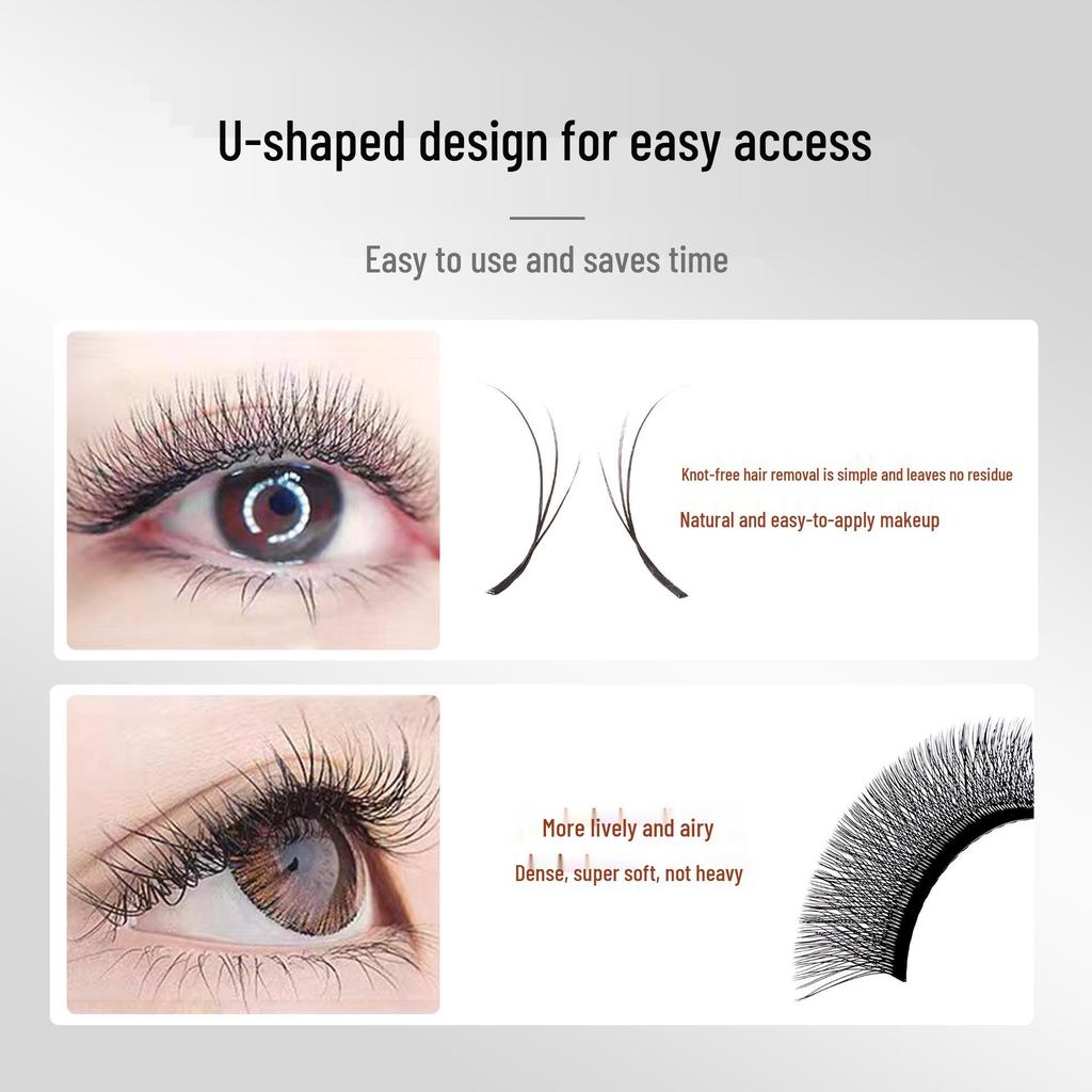 DeceMars Six-Leaf Clover Fox-Eye False Eyelashes - Root-Free Salon Extensions and Grafting.