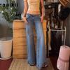 European and American Wholesale Foreign Trade Low-rise Washed Micro Jeans Women's Y2k Casual Straight Mopping Pants Ins Wind Women