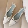 Fashion One-word Buckle Baotou Sandals Summer Outing 2025 New High-end Square-toe Rear Empty Single Women's Shoes