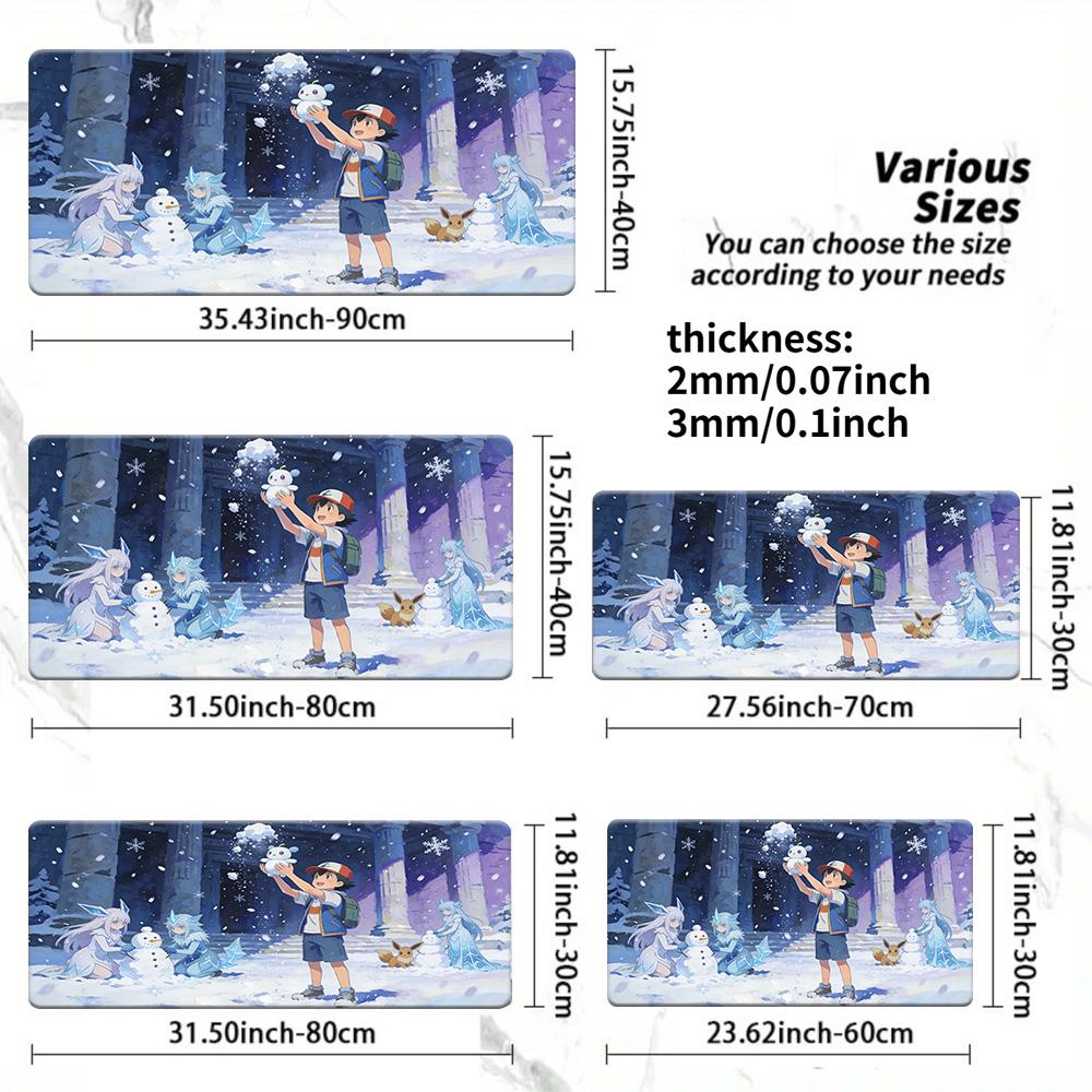 Ash Pikachu Forest Adventure Gaming Desk Mat NonSlip Washable Mouse Pad 30x80x0.2cm