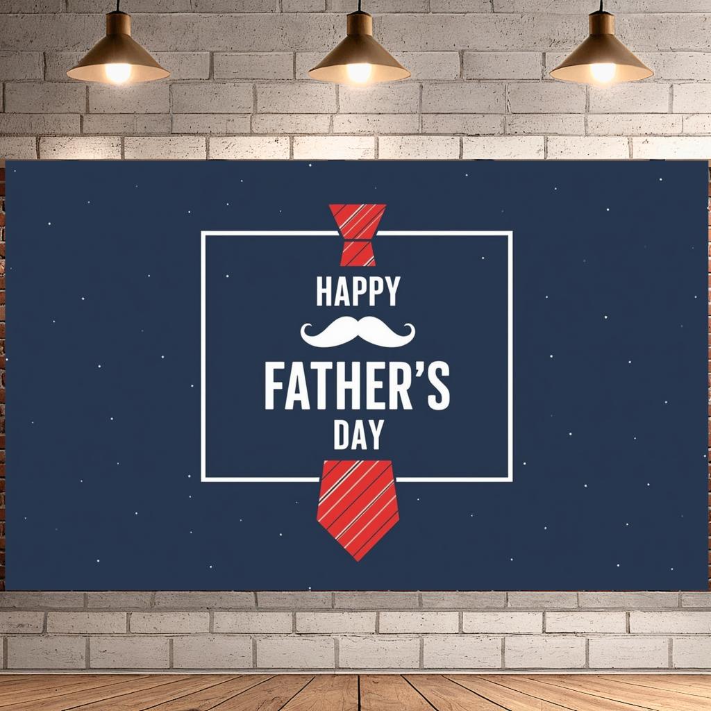 Polyester Material Tie Design Banner Decorative Design Holiday Banner Cartoon Style Red Stripes for Indoor Decoration