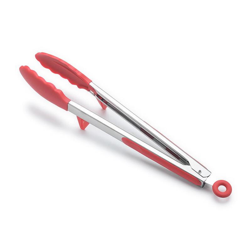 Oeny 12-inch Stainless Steel Non-slip Silicone Food Tongs