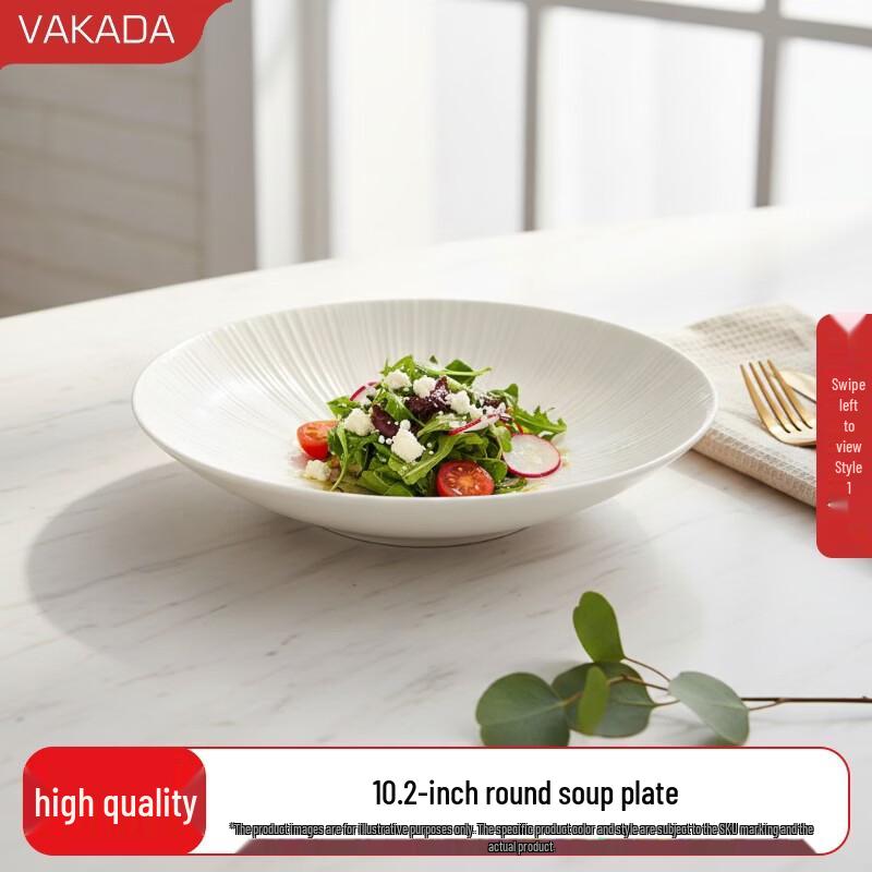 VAKADA Ceramic Dinner Plates and Soup Plates