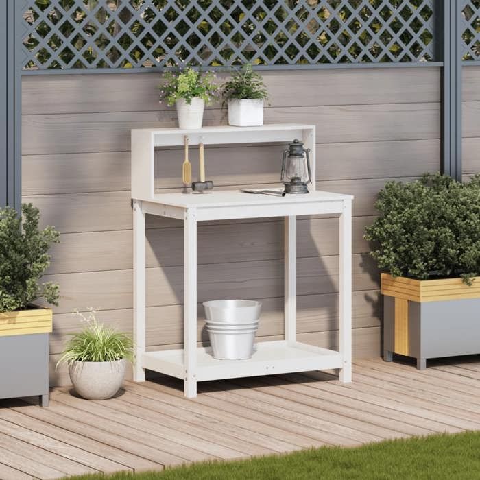 VidaXL Table de Rempotage avec Étagères, Table de Plantation avec Rangement, Banc de Rempotage, Table à Plantes Jardin, 832408