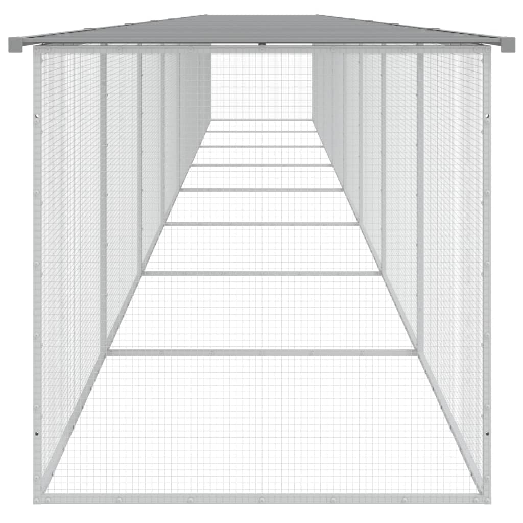 Vidaxl Chicken Coop, With Roof, Light Gray, 803X98X90 Cm, Steel