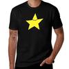 Lucky Yellow Funny Star Smiling With Eyes Open Tshirt Relaxed Fit Casual Short Sleeve Top