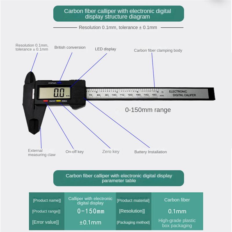 2026+ Electronic Digital Display Caliper 150mm Vernier Caliper Home High Measurement