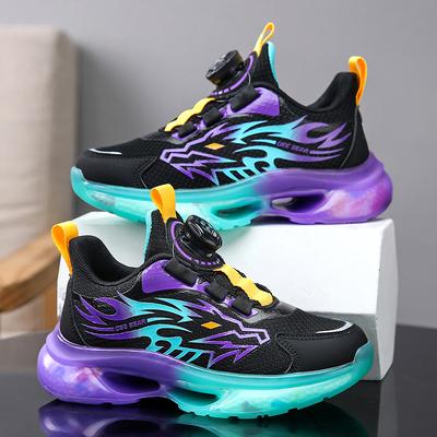 519 Boys Shoes 2025 Spring and Autumn New Mesh Children's Sports Shoes Rotating Buckle Student Middle School Older Boy Run
