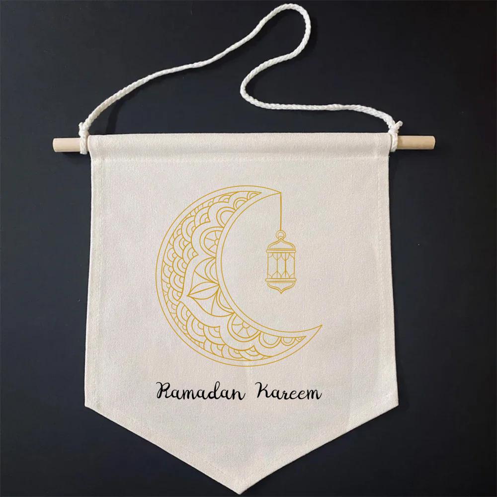 Ramadan Front Door Sign Ramadan Mubarak Wall Hanging Ramadan Banner Home Room Supplies Gifts for Muslim Eid Favor